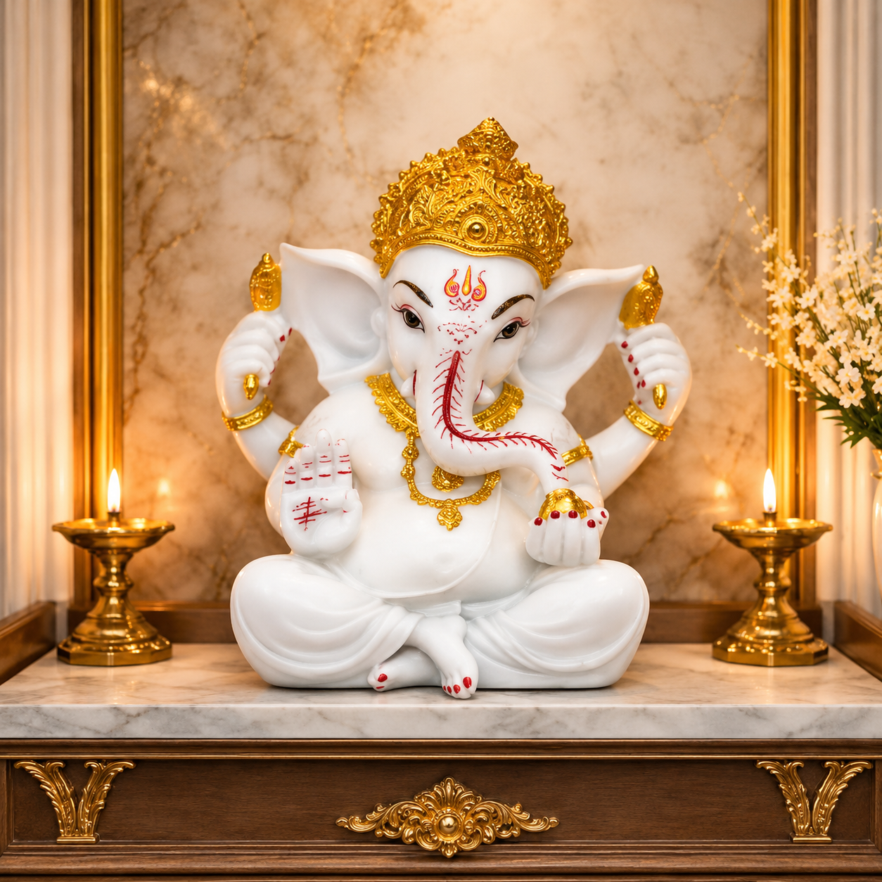 Premium Lord Ganesh Idol for Home décor & Office | Perfect Grah Pravesh Gift Ganpati Murti