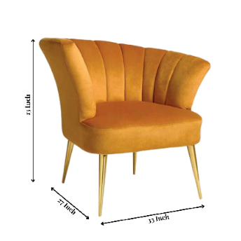 Luxury Velvet Accent Chair with Gold Metal Legs – Modern Upholstered Lounge Chair for Elegant Interiors