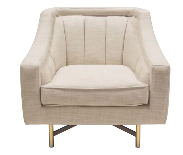 Royal Tufted Club Chair – Premium Luxury Accent Seating with Deep Tufting, Antique Gold Cross Base & High-Resilience Foam Comfort