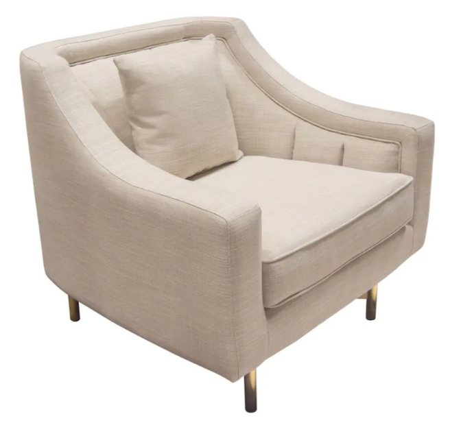 Royal Tufted Club Chair – Premium Luxury Accent Seating with Deep Tufting, Antique Gold Cross Base & High-Resilience Foam Comfort