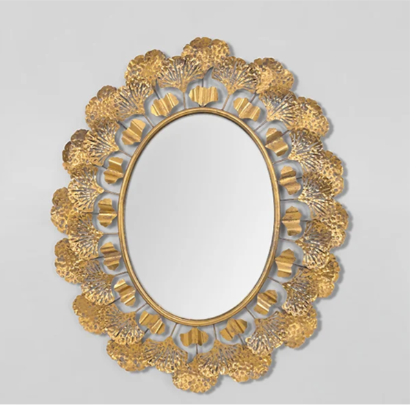 Golden Aurelia Deep-Frame Luxury Wall Mirror – Premium Designer Accent Mirror for Sophisticated Interiors