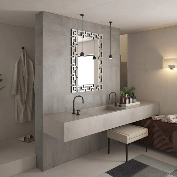 Crystal Maze Luxe Wall Mirror – Modern Geometric Designer Accent Mirror