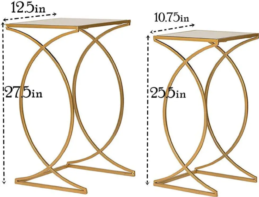 Luxury Gold C-Shaped Metal Side Table | Modern Minimalist End Table for Living Room, Bedroom & Office