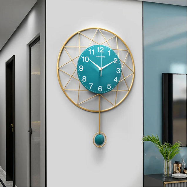 Luxury Contemporary Abstract Metal Wall Clock – Silent Quartz Designer Wall Décor for Living Room, Office & Hallway
