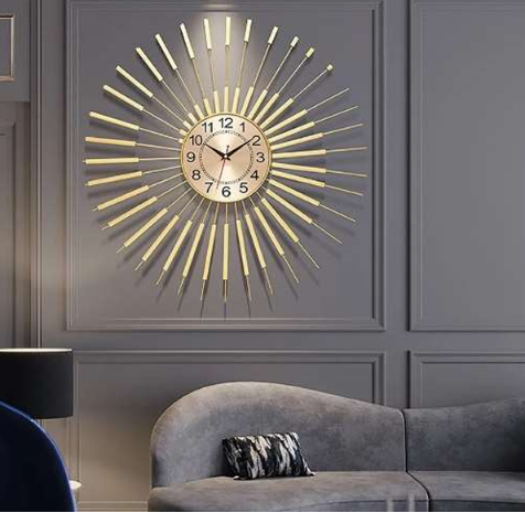 Imperial Sunburst Luxury Metal Wall Clock – Gold Designer Statement Timepiece